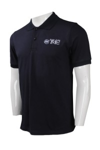 P877 團體訂購男裝短袖Polo恤 設計繡花logo款Polo恤 自製Polo恤 Polo恤製衣廠       黑色